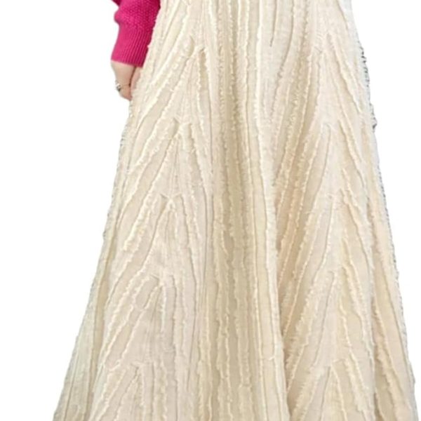 Women Wool Knitted Half Skirt Long Wool Half Skirt