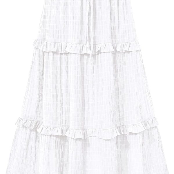 Women Long Summer Skirt  Elegant High Waist Cocktail Party Wedding Guest Dress Flared A-Line Midi Skirts